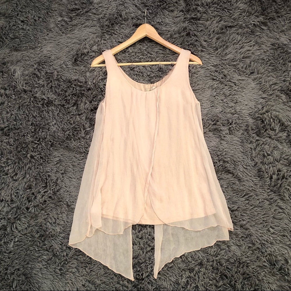 Bellambia made in Italy silk blouse, blush pink, small